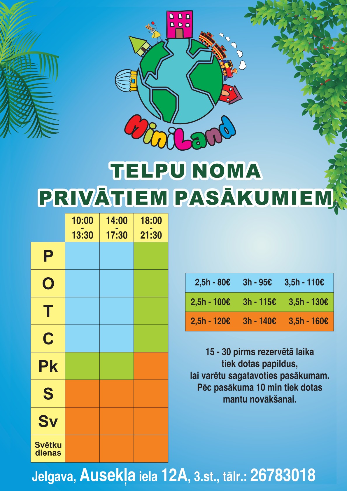 Bērnu izklaides centrs "Miniland" Tūrisms Jelgavā un Jelgavas novadā